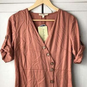 NWTS Dusty Pink Button Down Summer Dress